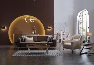 Mirante 3 Seat Sleeper (Beatto Light Brown) 4 Pieces