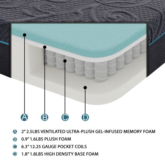 Mira 11" Queen Gel-Infused Memory Foam Hybrid Mattress