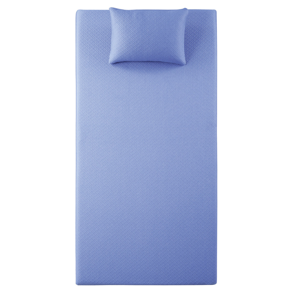 Leo 7" Blue Twin Gel-Infused Memory Foam Mattress And Pillow Set