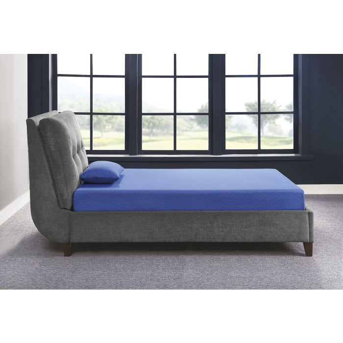 Leo 7" Blue Full Gel-Infused Memory Foam Mattress And Pillow Set