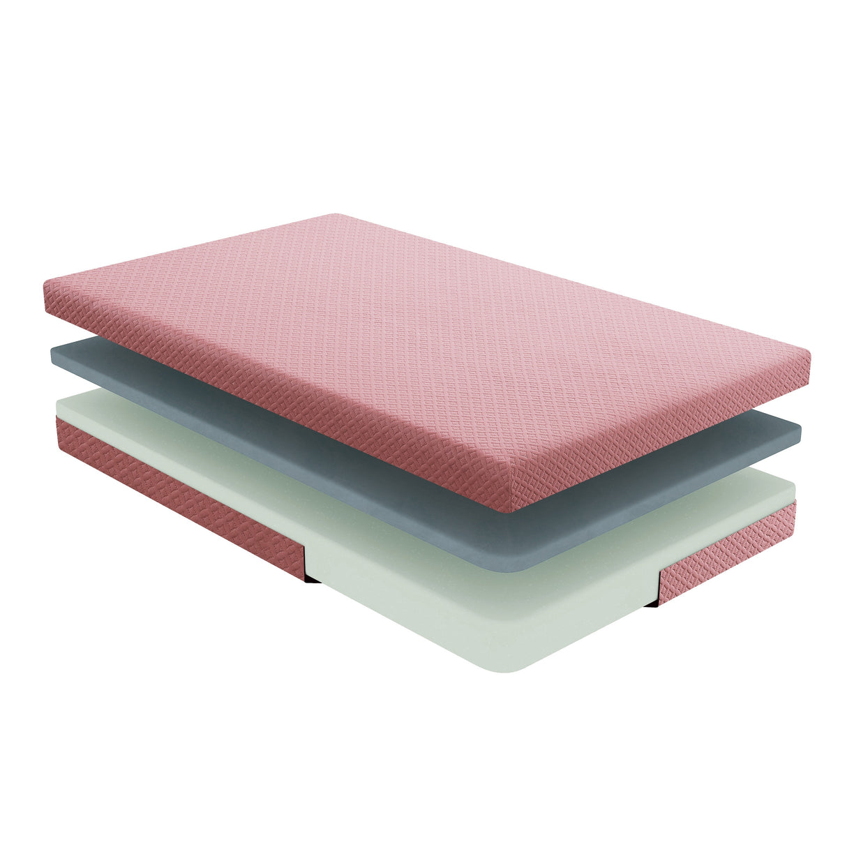 Leo 7" Pink Twin Gel-Infused Memory Foam Mattress And Pillow Set