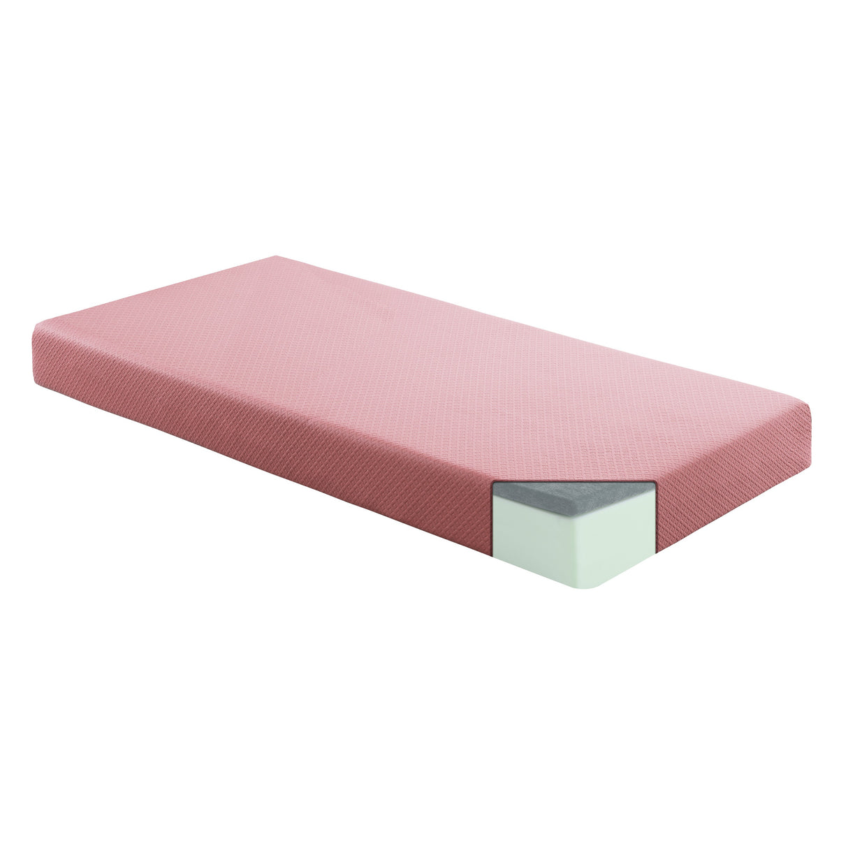 Leo 7" Pink Twin Gel-Infused Memory Foam Mattress And Pillow Set