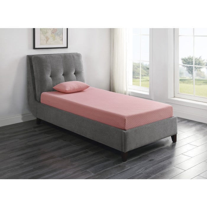 Leo 7" Pink Twin Gel-Infused Memory Foam Mattress And Pillow Set