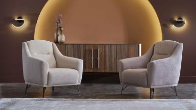 Mirante 3 Seat Sleeper (Beatto Cream) 4 Pieces