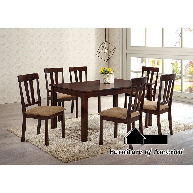 NX3001T-7PC Brown Cherry Dining Set