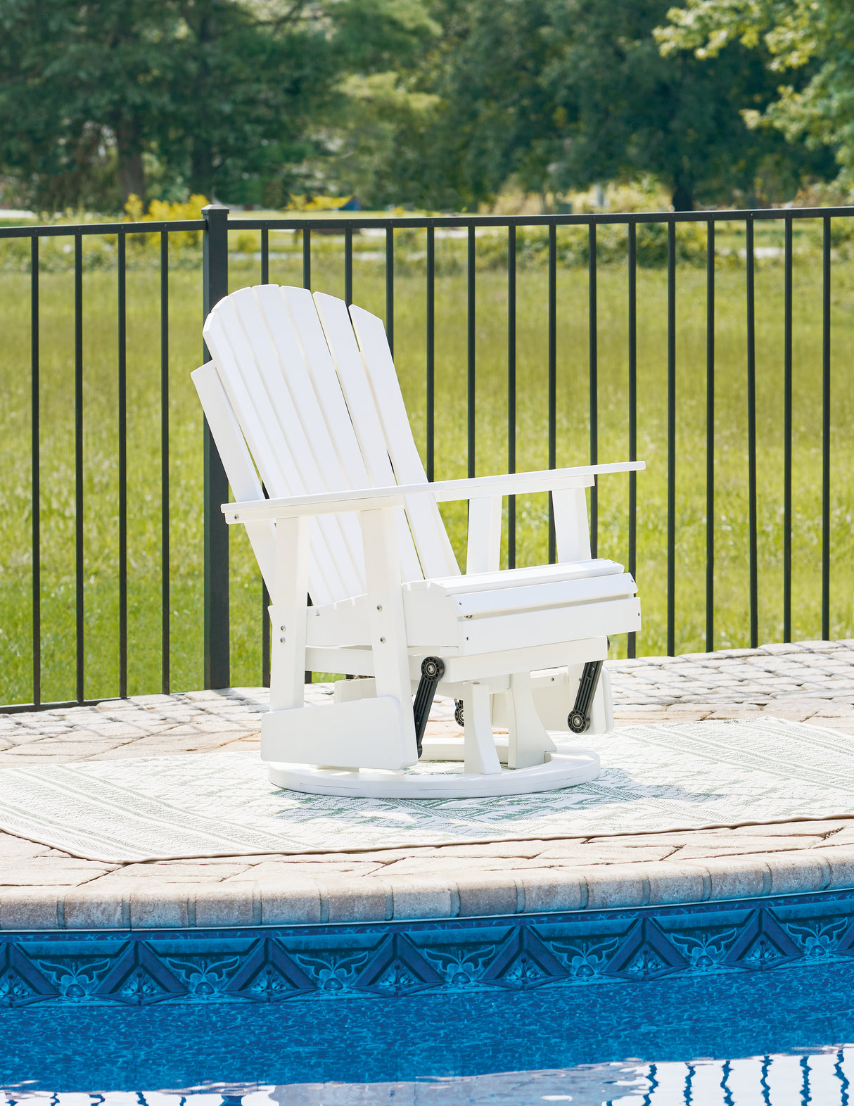 Hyland White Wave Outdoor Glider Chair