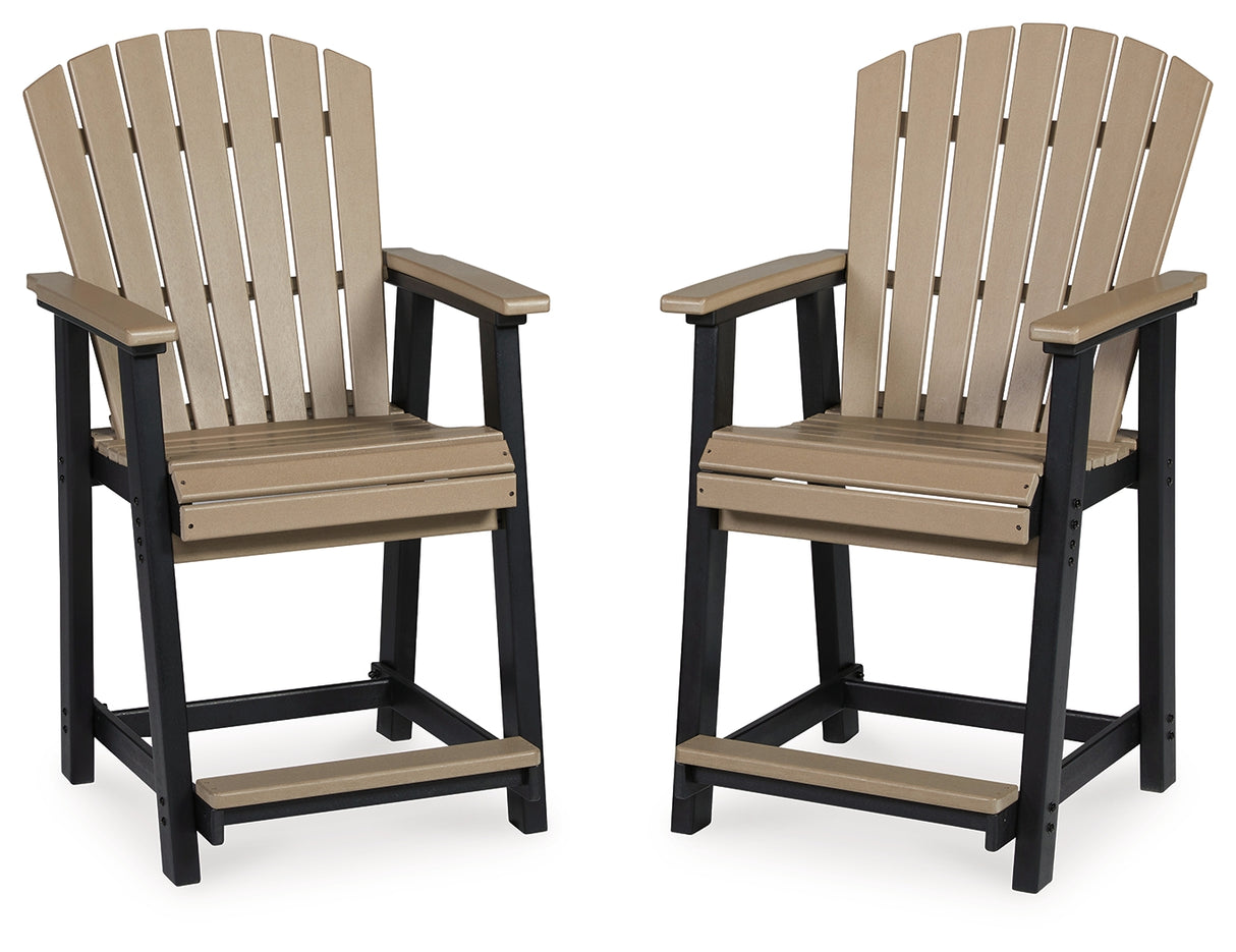 Fairen Black/Driftwood Trail Outdoor Counter Height Bar Stool (Set Of 2)