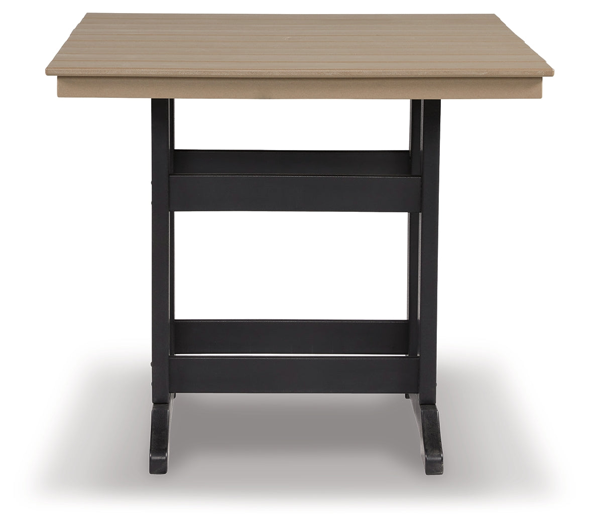 Fairen Black/Driftwood Trail Outdoor Counter Height Dining Table