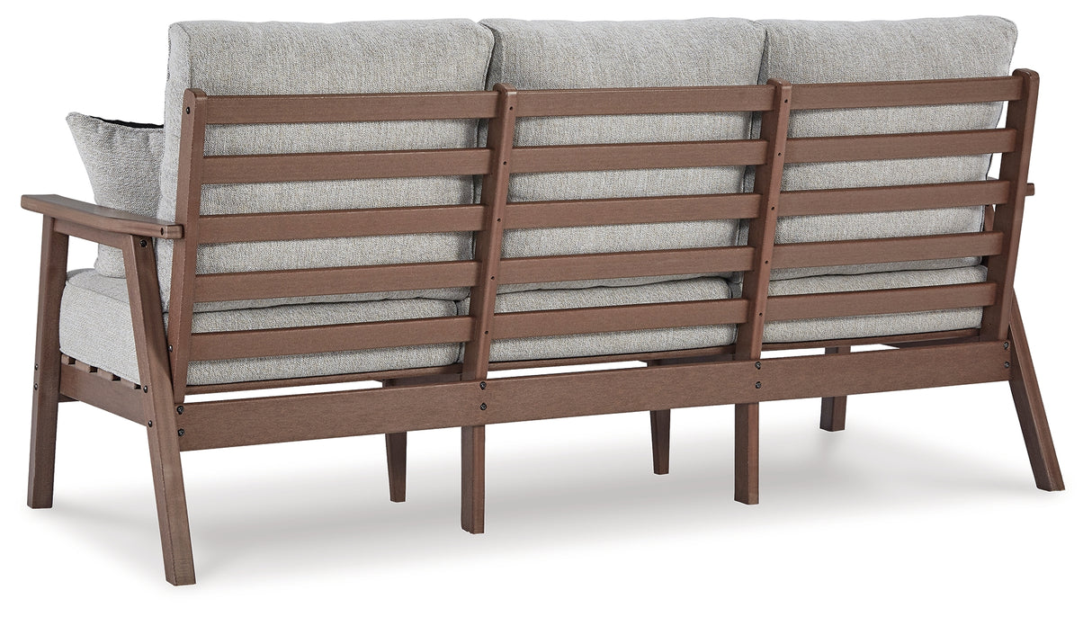 Emmeline Brown/Beige Outdoor Sofa With Cushion