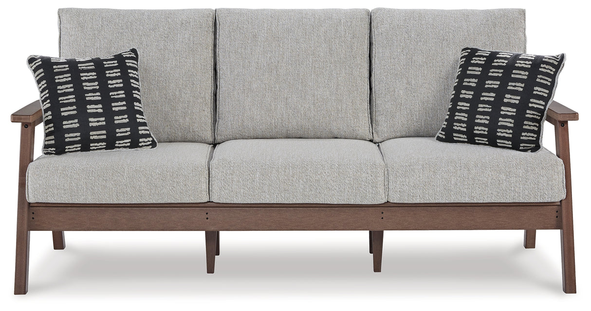 Emmeline Brown/Beige Outdoor Sofa With Cushion