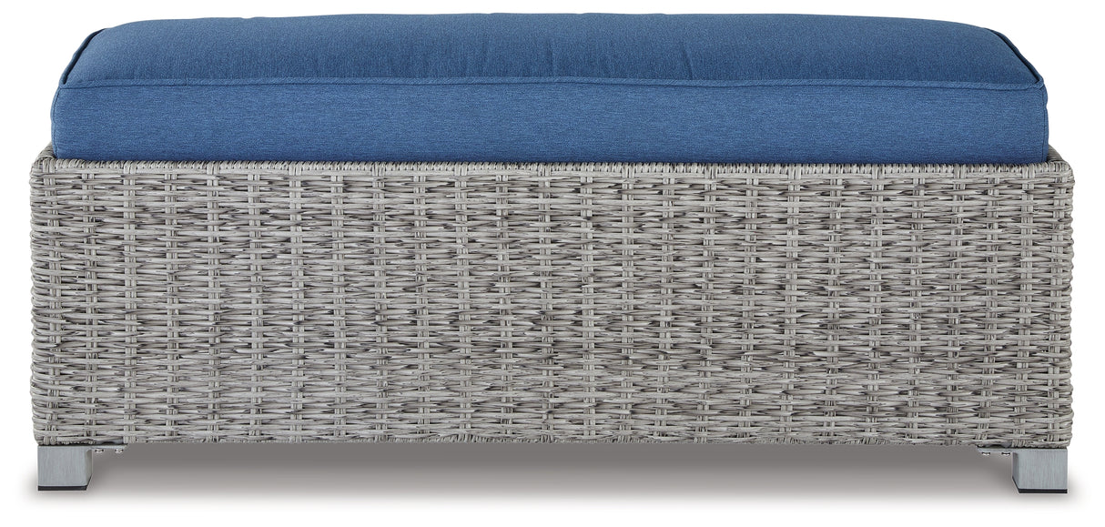 Naples Light Gray Beach Outdoor Bench With Cushion