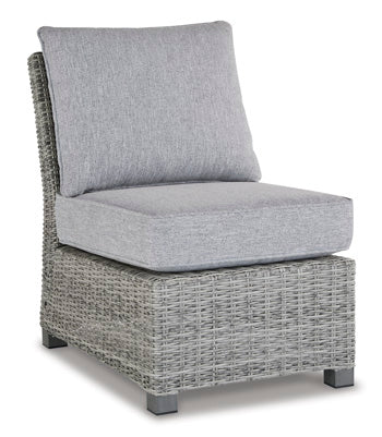 Naples Light Gray Beach Armless Chair With Cushion