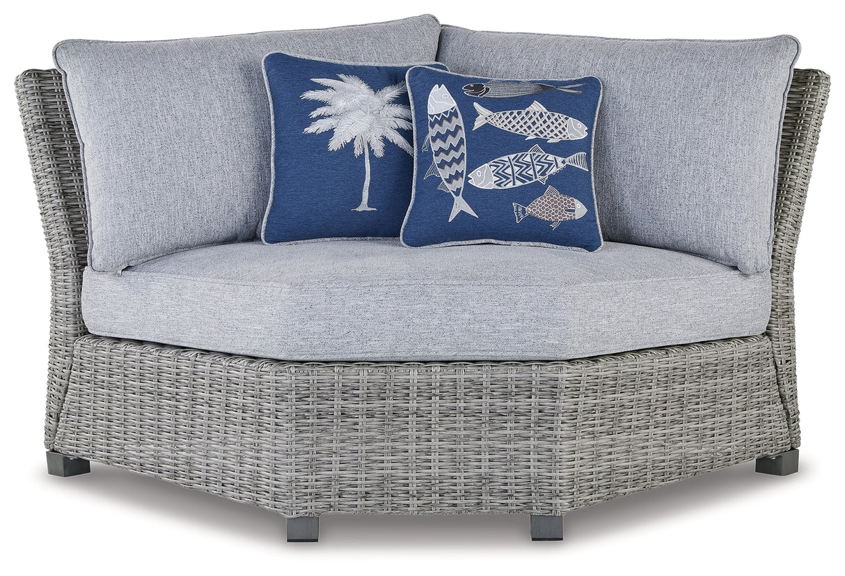 Naples Light Gray Beach Outdoor Corner with Cushion