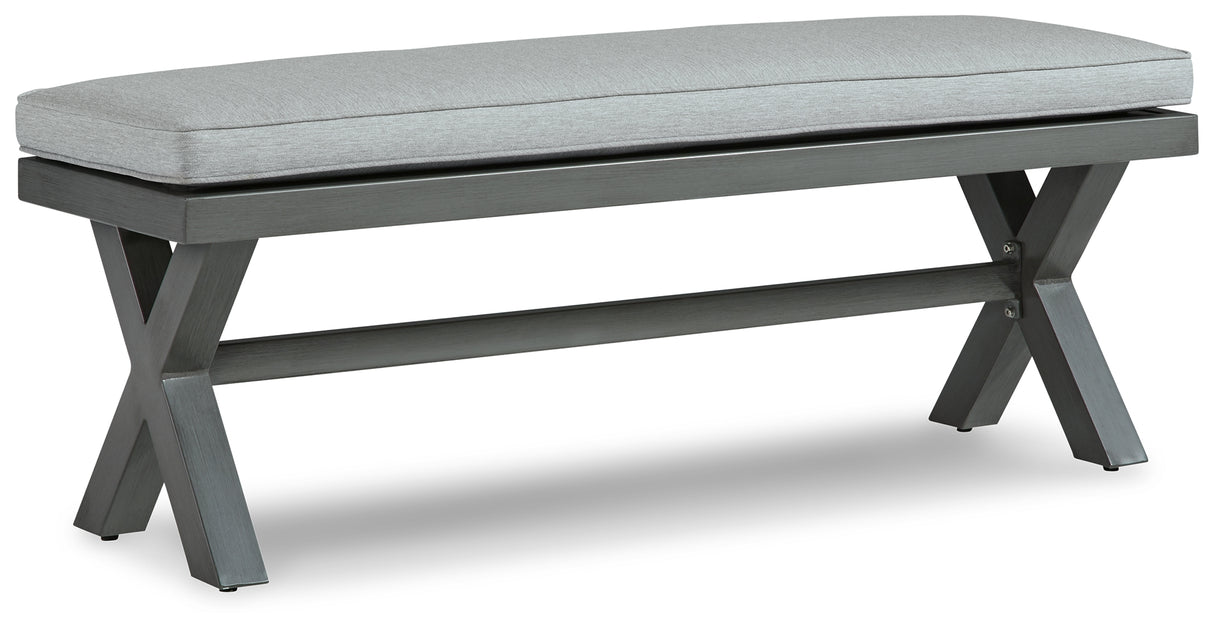 Elite Gray Park Outdoor Bench With Cushion