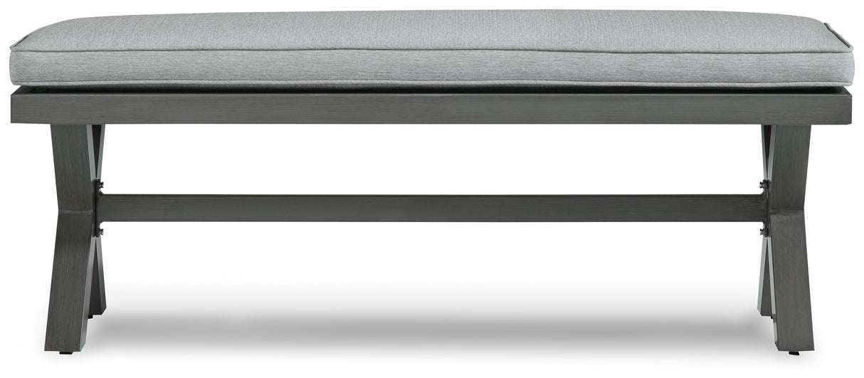 Elite Gray Park Outdoor Bench With Cushion