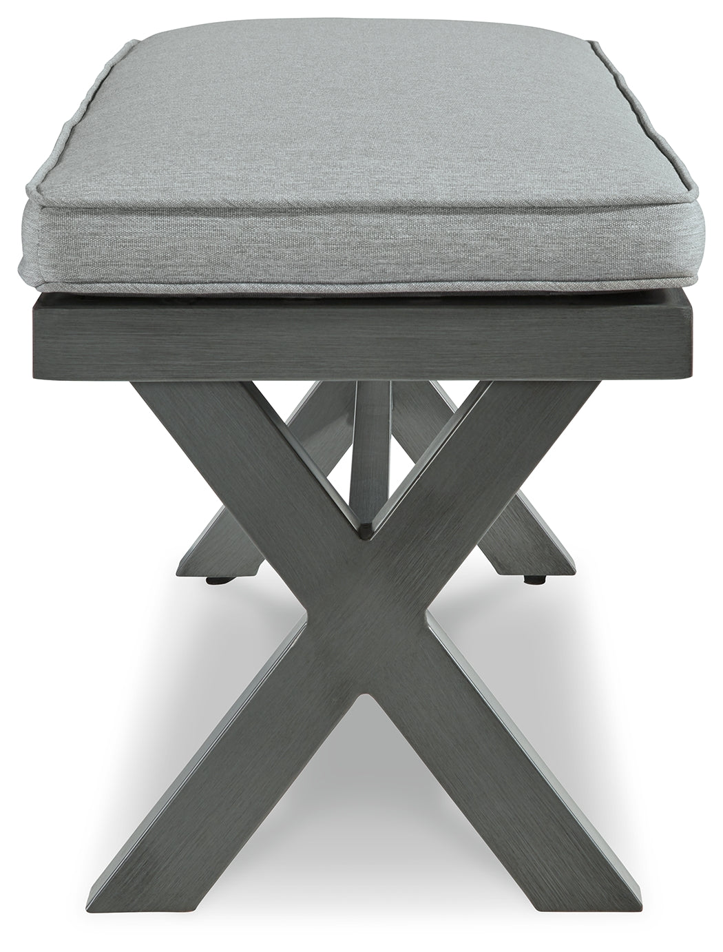 Elite Gray Park Outdoor Bench With Cushion
