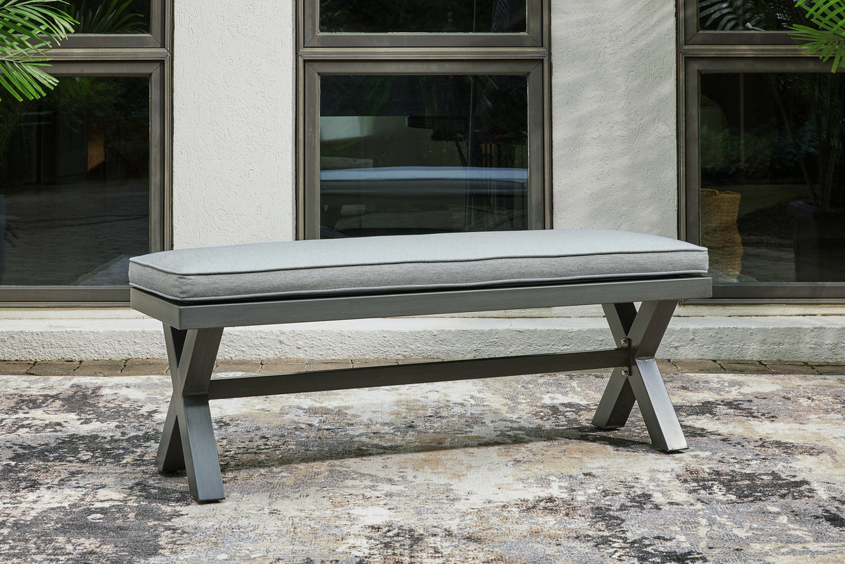 Elite Gray Park Outdoor Bench With Cushion