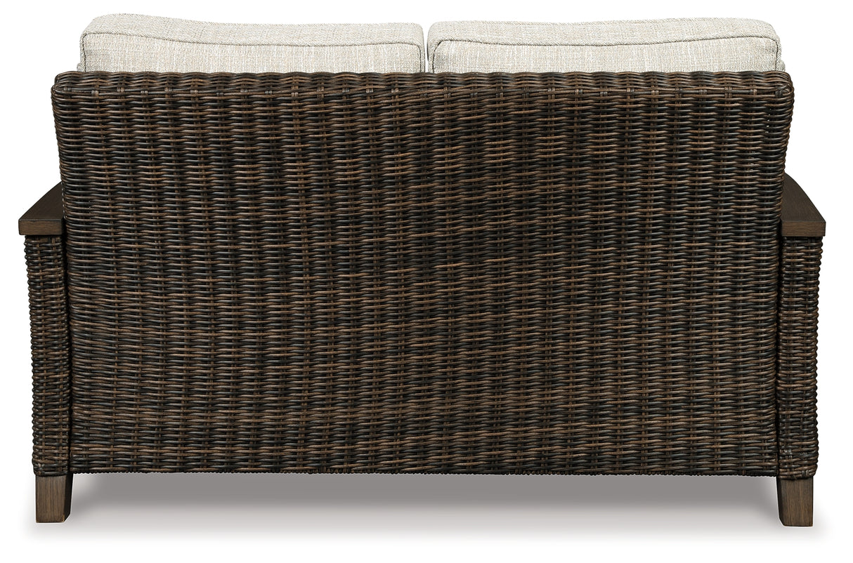 Paradise Medium Brown Trail Loveseat With Cushion
