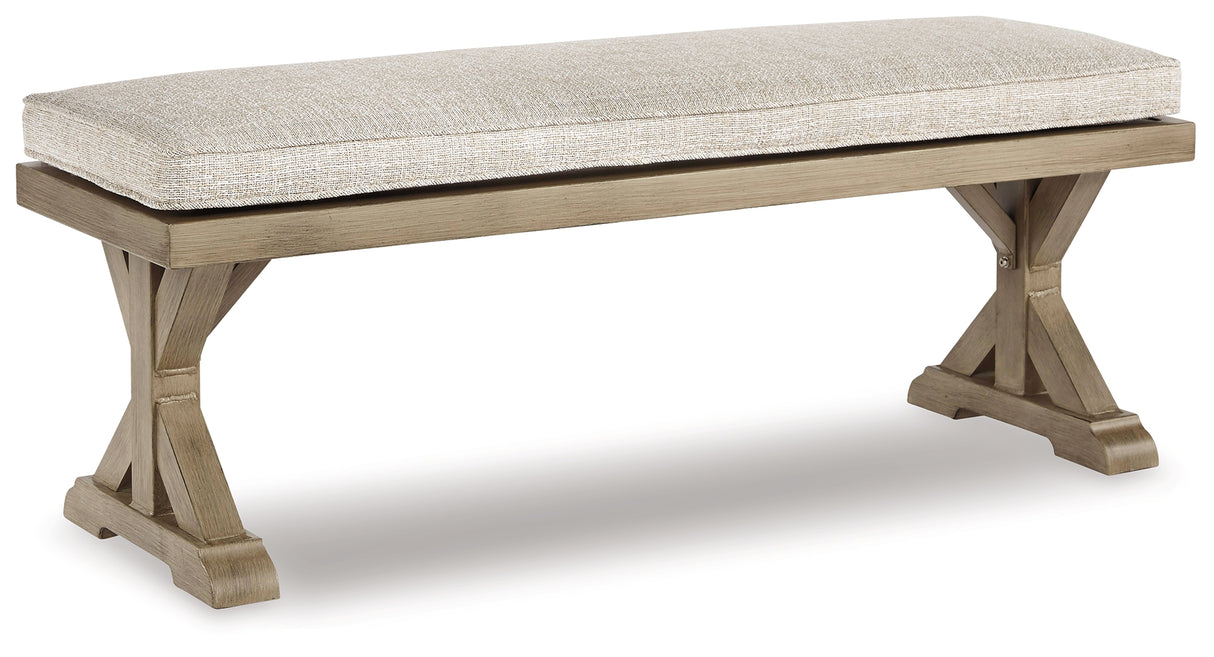 Beachcroft Beige Bench With Cushion