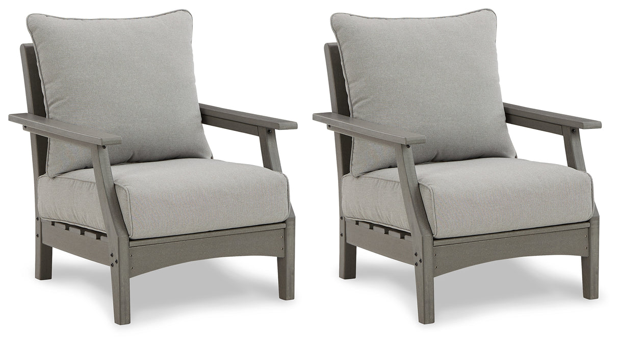 Visola Gray Lounge Chair With Cushion (Set Of 2)