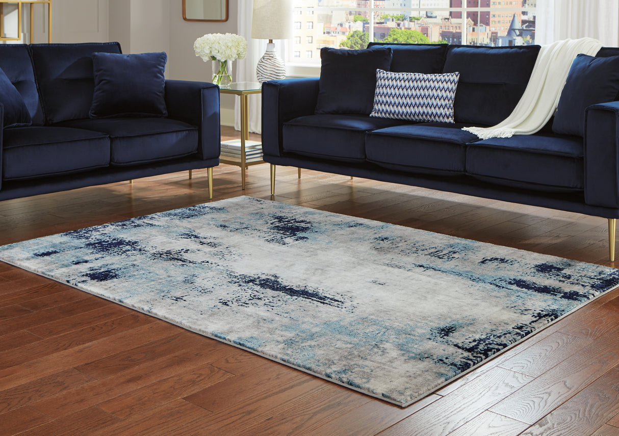 Leonelle Cream/Blue/Gray 5'3" X 7'3" Rug
