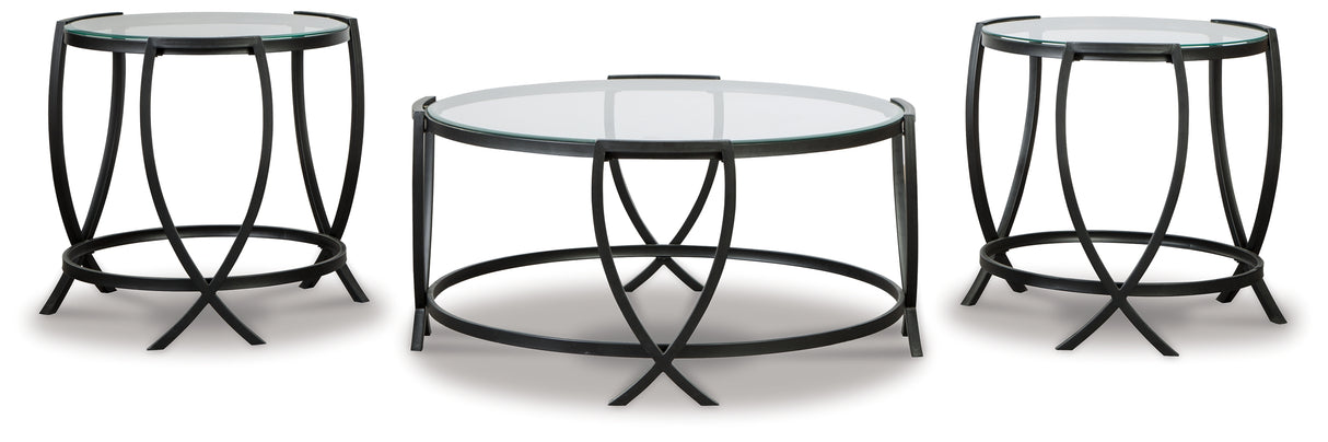 Tarrin Black Table (Set Of 3)