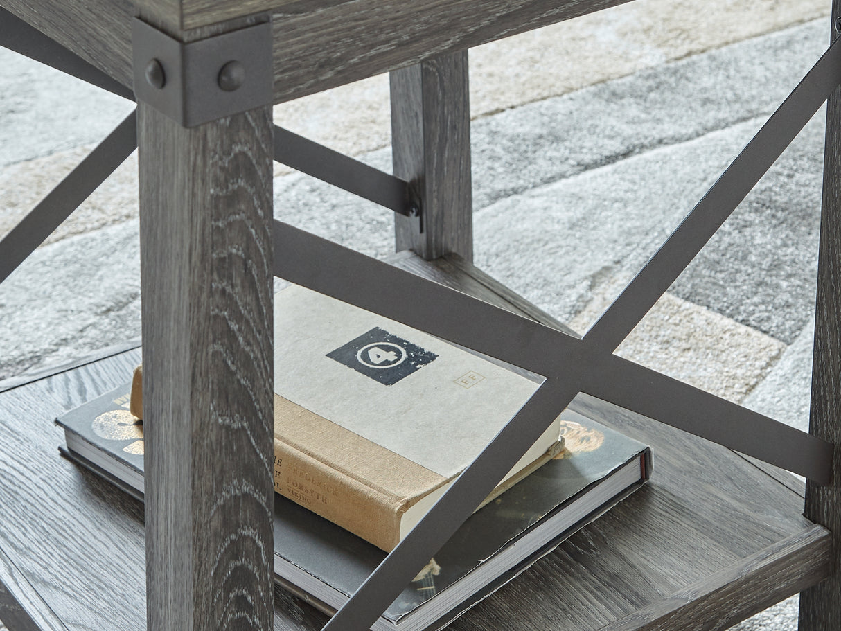 Freedan Grayish Brown Lift-Top Coffee Table, 2 End Tables And Console