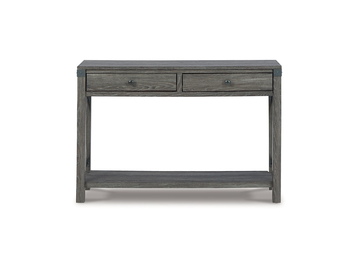 Freedan Grayish Brown Lift-Top Coffee Table, 2 End Tables And Console