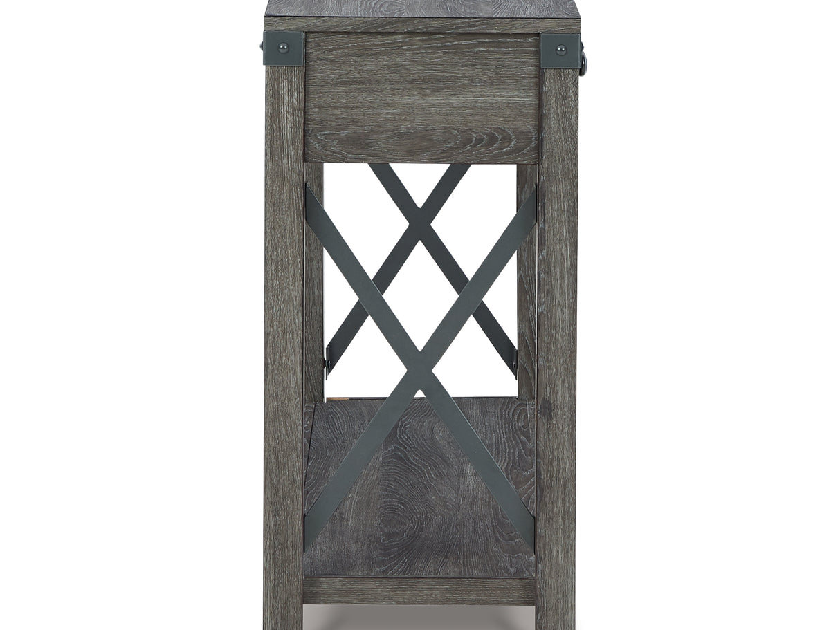 Freedan Grayish Brown Lift-Top Coffee Table, 2 End Tables And Console