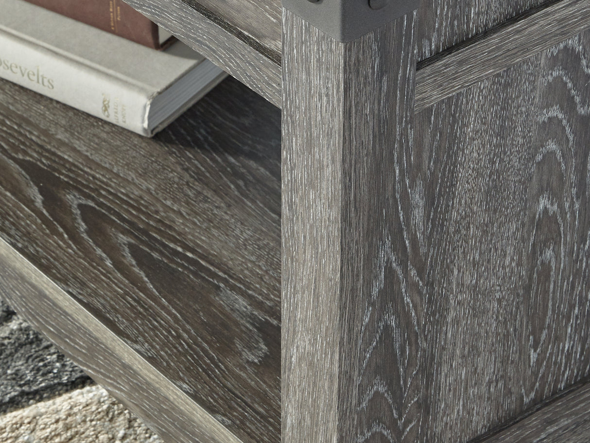 Freedan Grayish Brown Lift-Top Coffee Table, 2 End Tables And Console