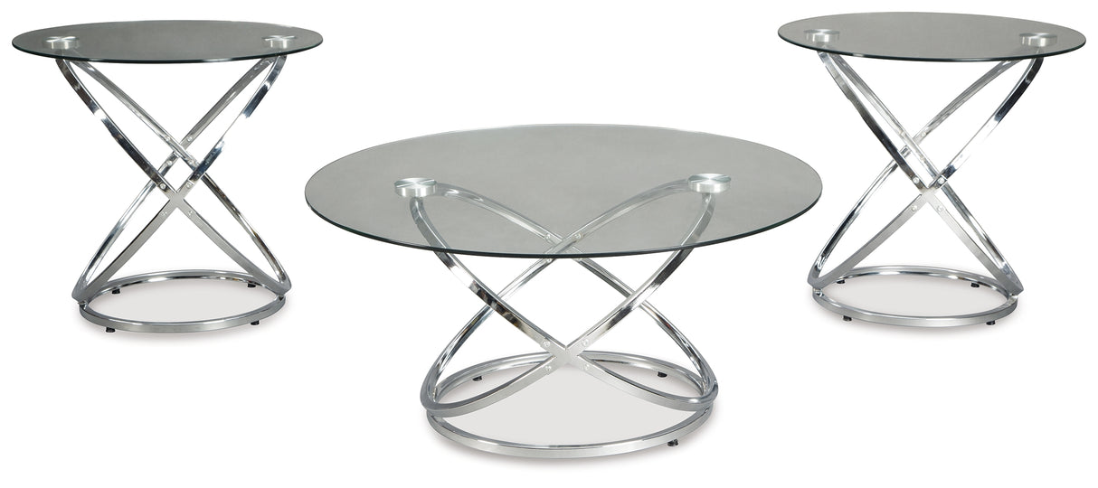 Hollynyx Chrome Finish Table (Set Of 3)