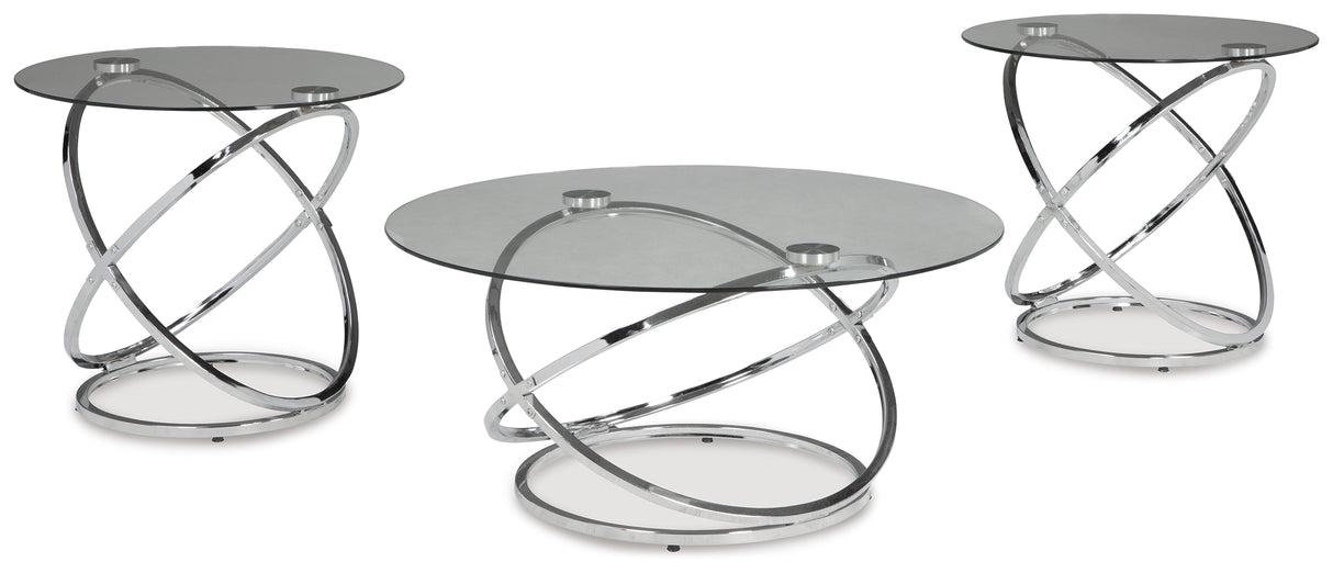 Hollynyx Chrome Finish Table (Set Of 3)