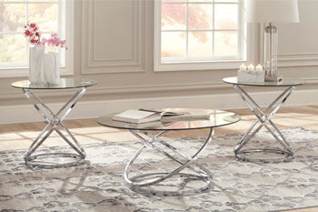Hollynyx Chrome Finish Table (Set Of 3)