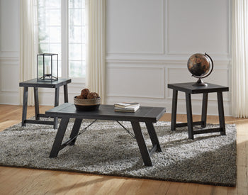 Noorbrook Black/Pewter Table (Set Of 3)
