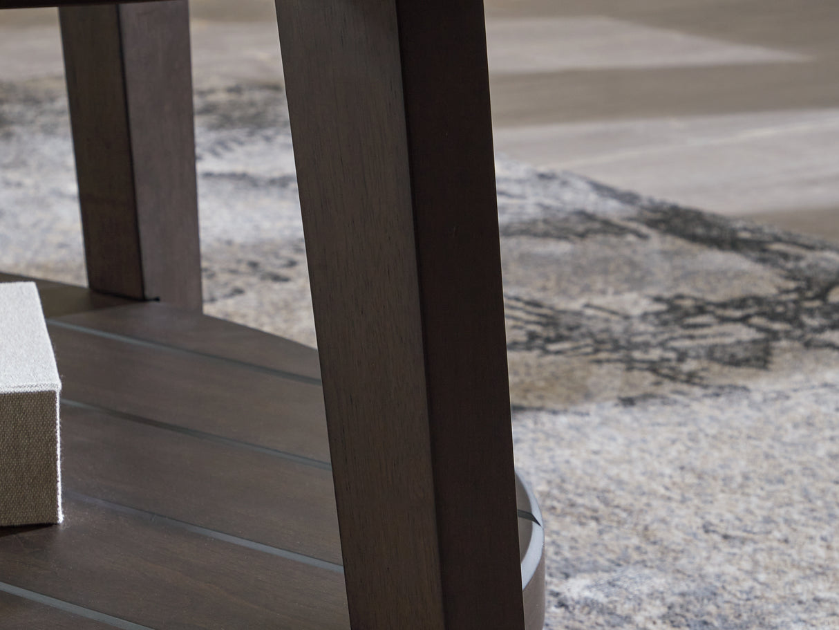 Celamar Dark Brown Coffee Table And 2 End Tables