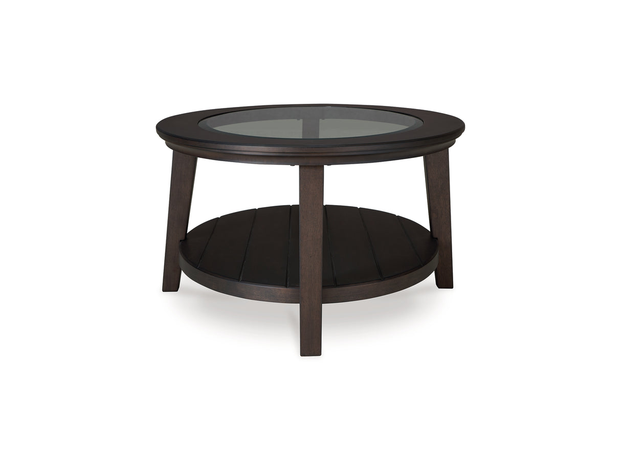 Celamar Dark Brown Coffee Table And 2 End Tables