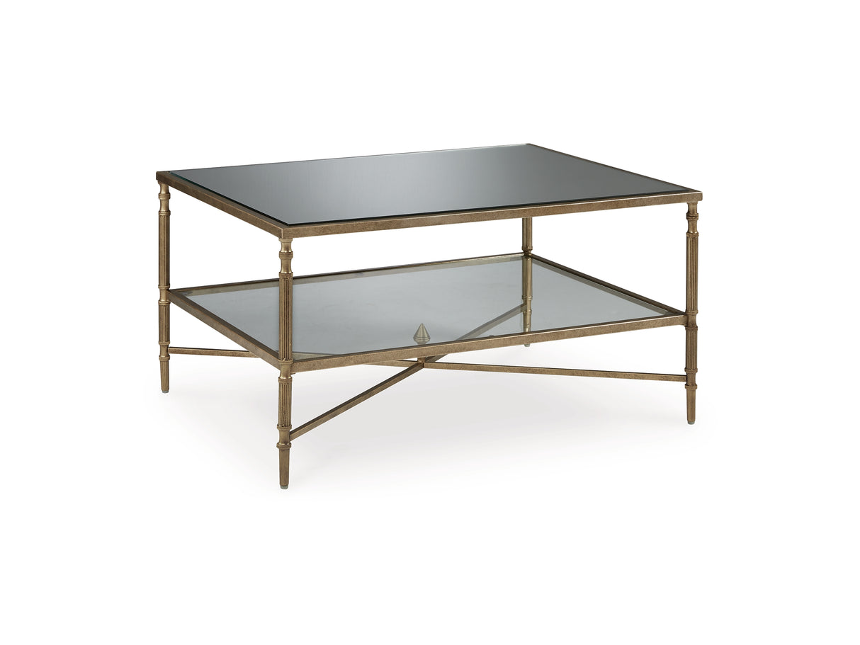 Cloverty Aged Gold Finish Coffee Table And 2 End Tables