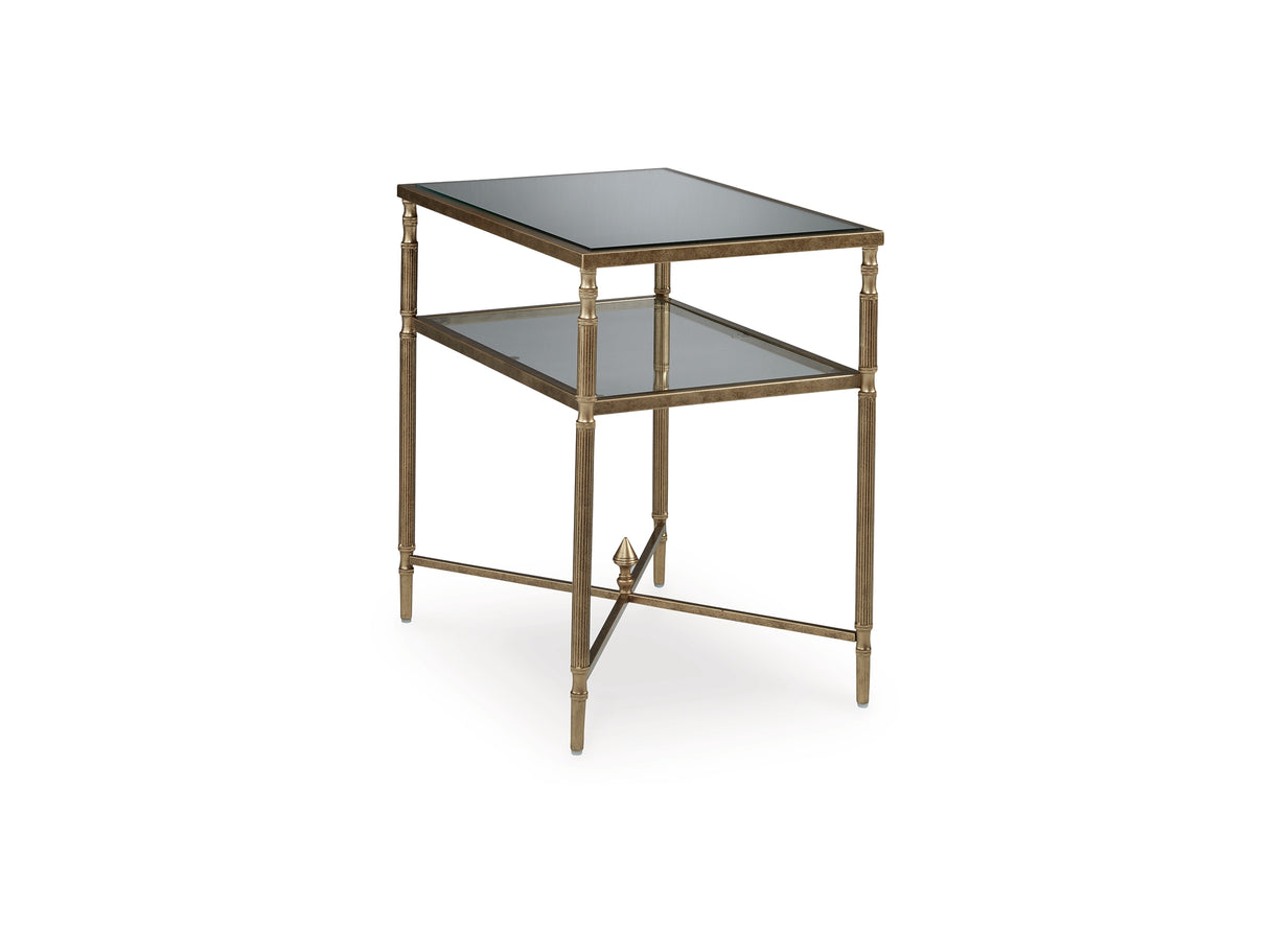 Cloverty Aged Gold Finish Coffee Table And 2 End Tables