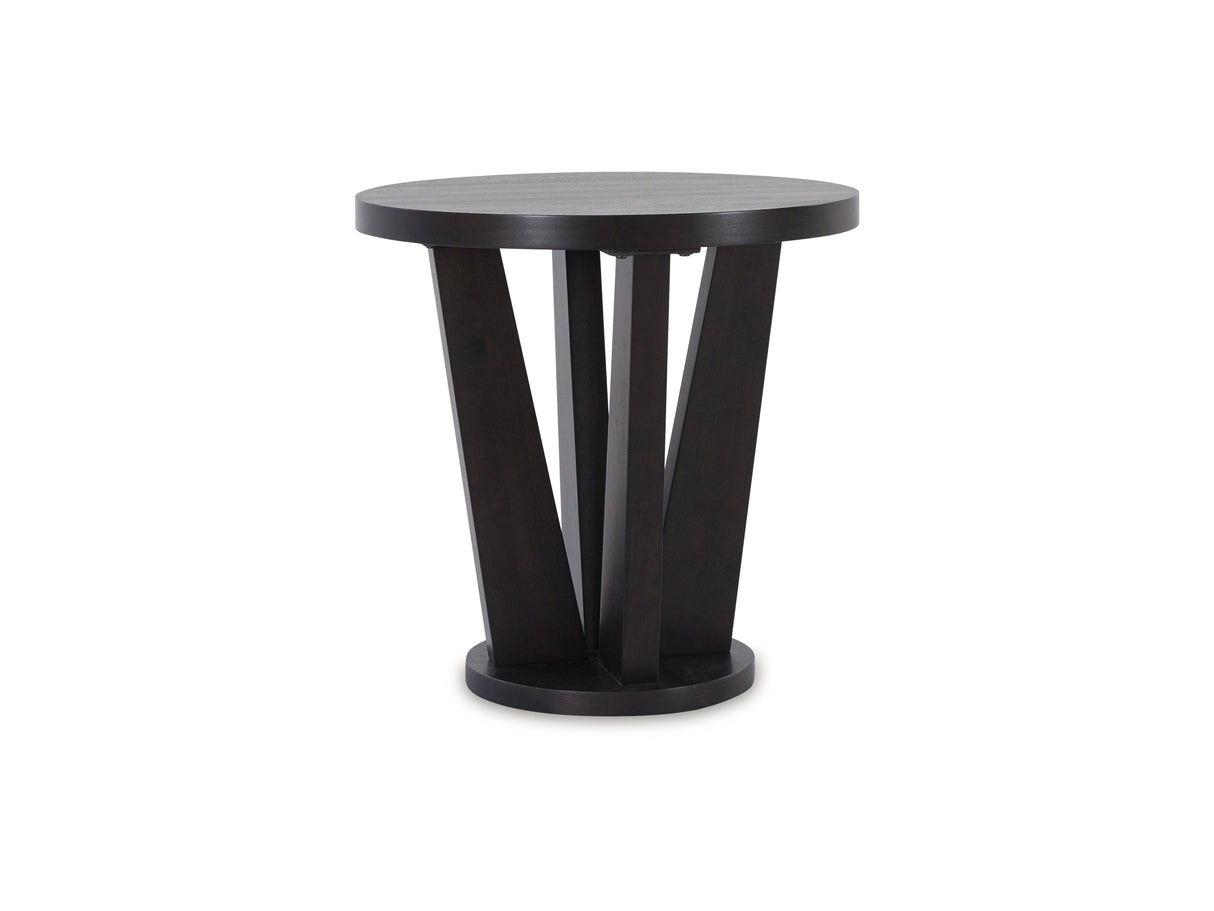 Chasinfield Dark Brown Coffee Table And 2 End Tables