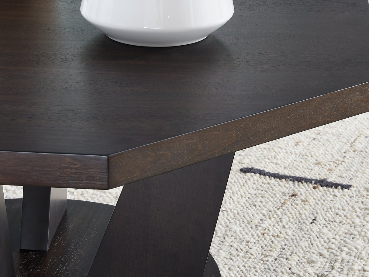 Chasinfield Dark Brown Coffee Table And 2 End Tables