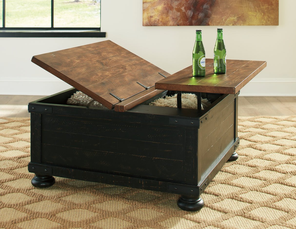 Valebeck Black/Brown Coffee Table With Lift Top