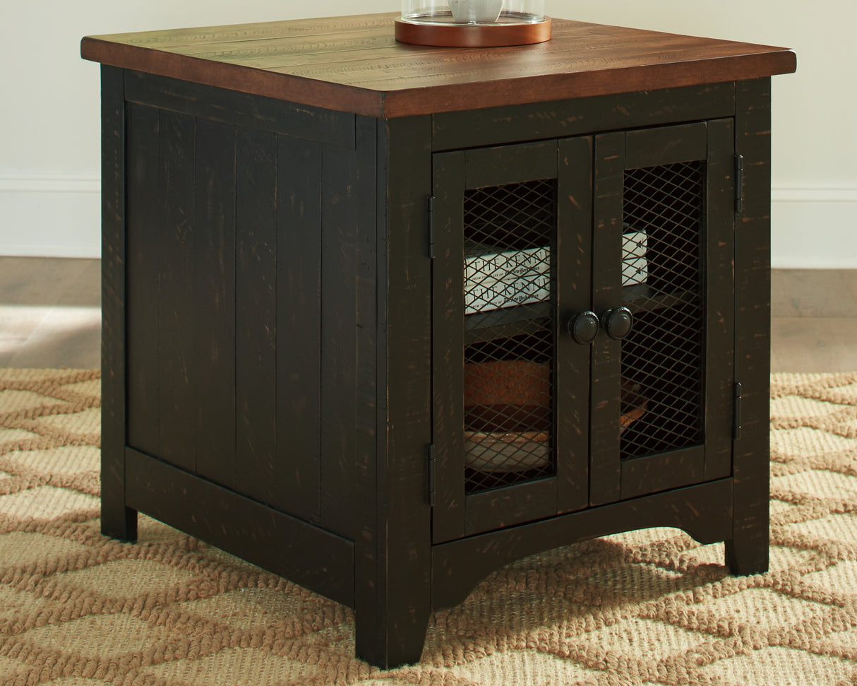 Valebeck Black/Brown End Table