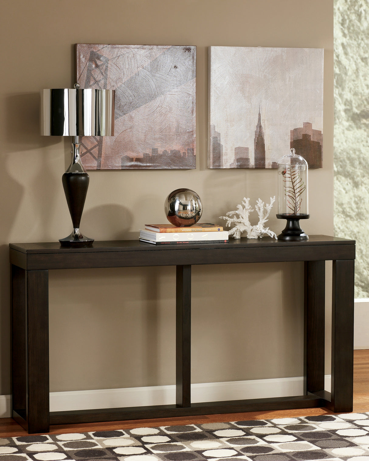 Watson Dark Brown Sofa/Console Table