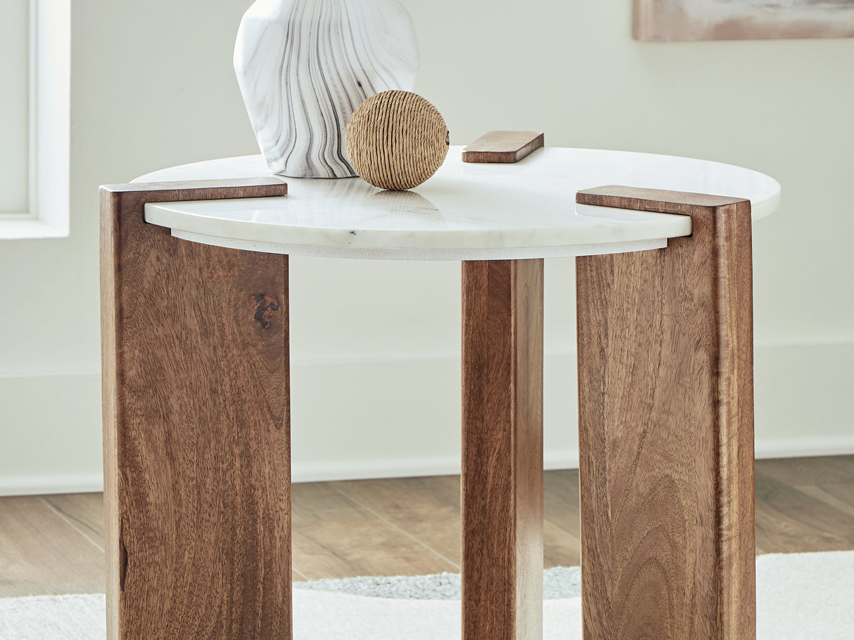 Isanti White/Brown Coffee Table And 2 End Tables