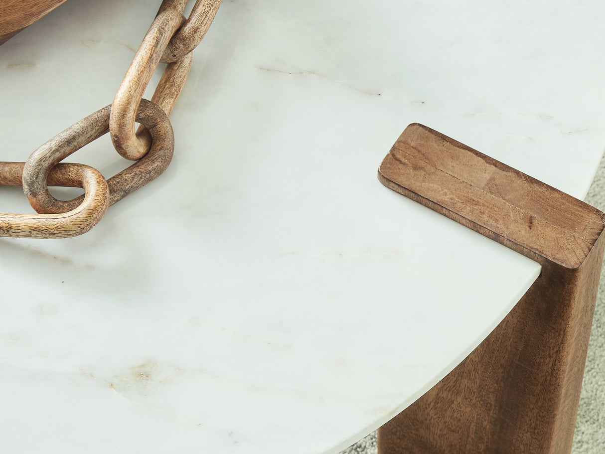 Isanti White/Brown Coffee Table And 2 End Tables