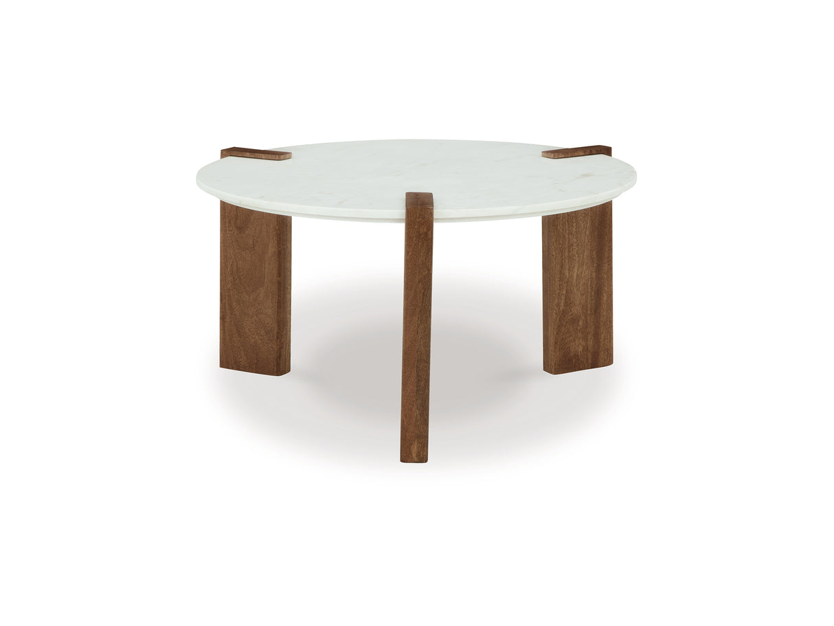 Isanti White/Brown Coffee Table And 2 End Tables