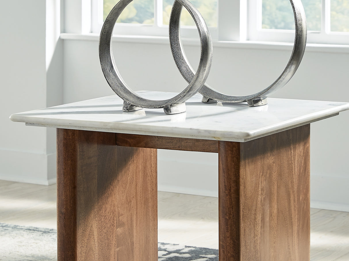 Isanti Light Brown/White Coffee Table And 2 End Tables