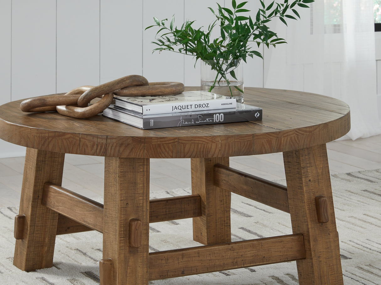 Mackifeld Warm Brown Coffee Table And 2 End Tables