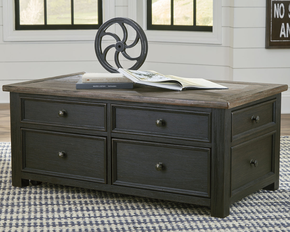 Tyler Grayish Brown/Black Creek Coffee Table With Lift Top