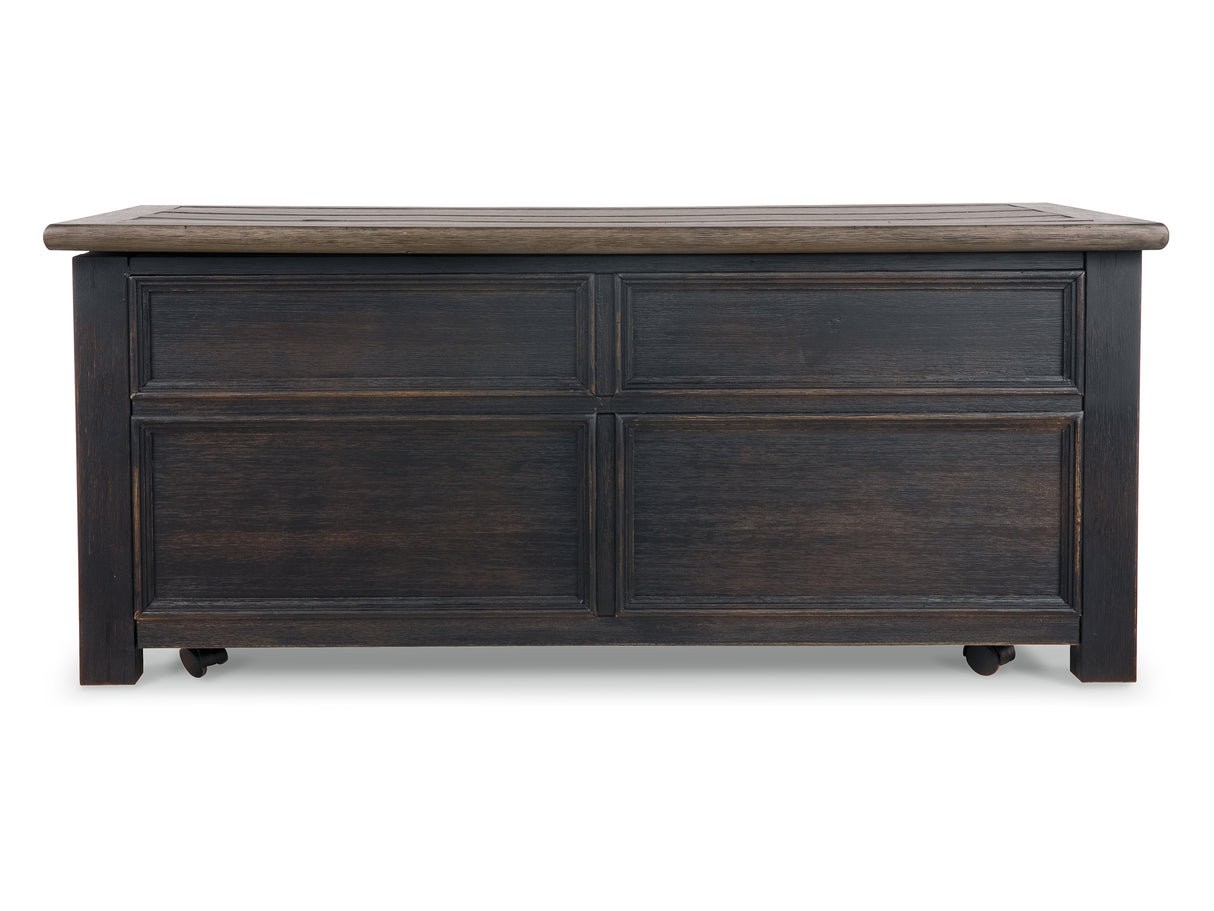 Tyler Creek Grayish Brown/Black Coffee Table And 2 End Tables With Console